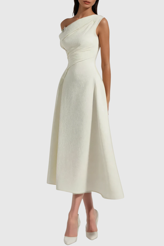 Phinea One Shouder Ruched Midi Dress