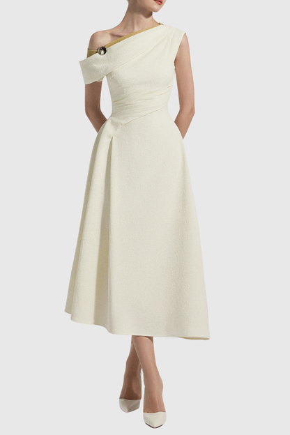 Phinea One Shouder Ruched Midi Dress