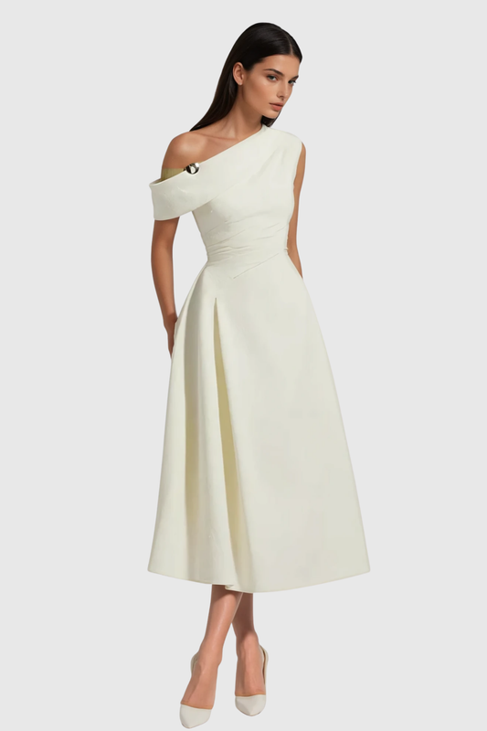 Phinea One Shouder Ruched Midi Dress
