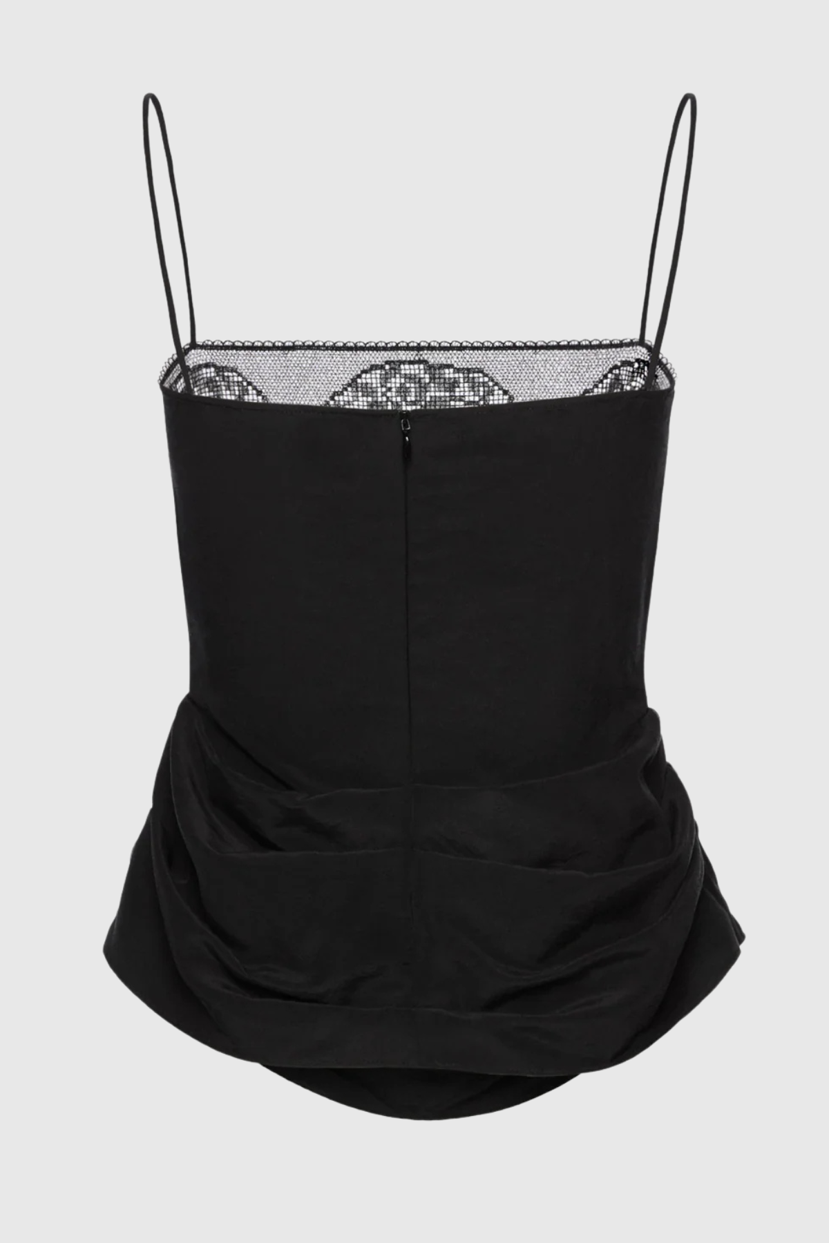 Phula Lace-trim Top - Black