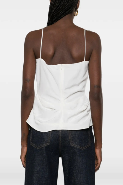 Phula Lace-trim Top - White