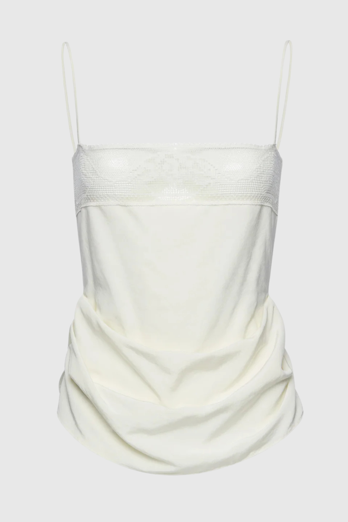 Phula Lace-trim Top - White