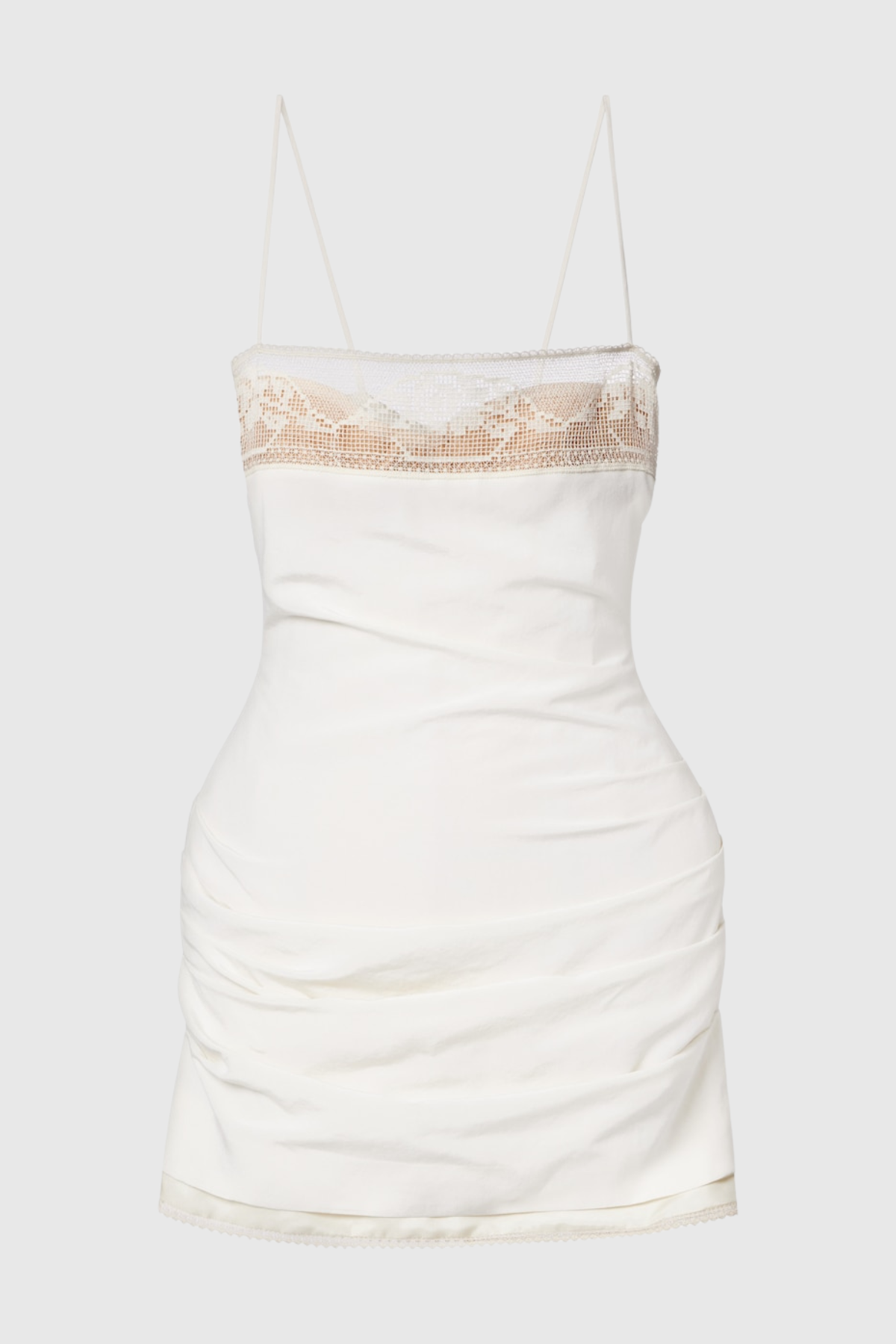 Phula Lace Trim Mini Dress - White