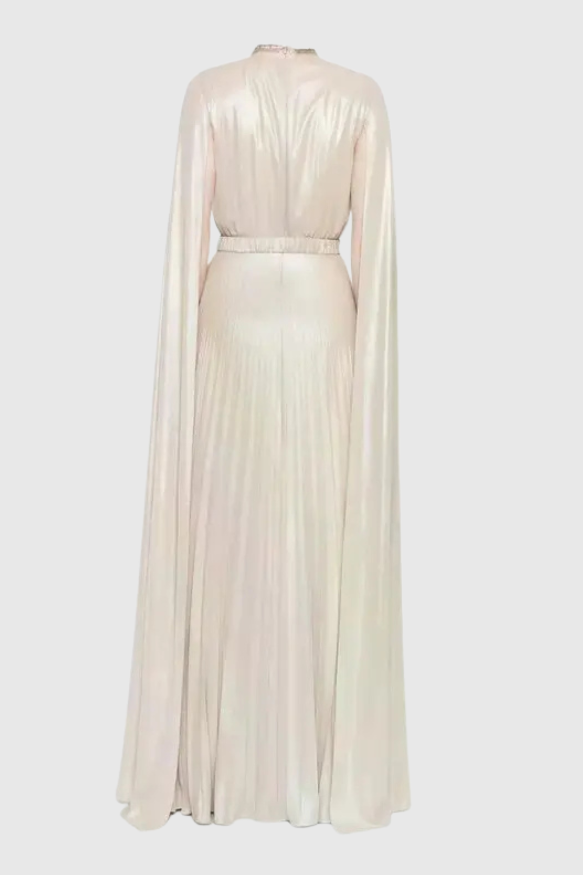 Piera Cape Sleeve Pleated Maxi Dress