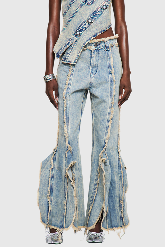 Pilaro Fringe Split Jeans