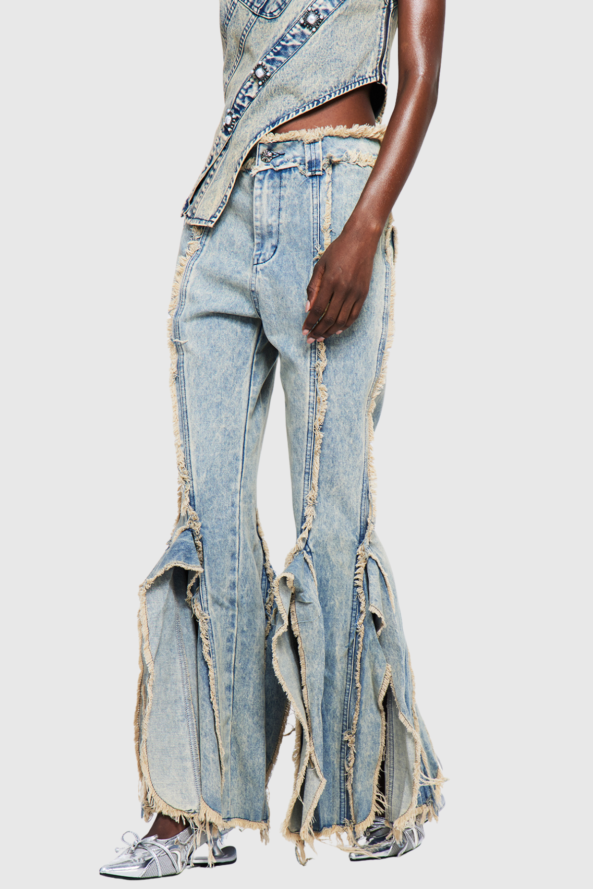 Pilaro Fringe Split Jeans