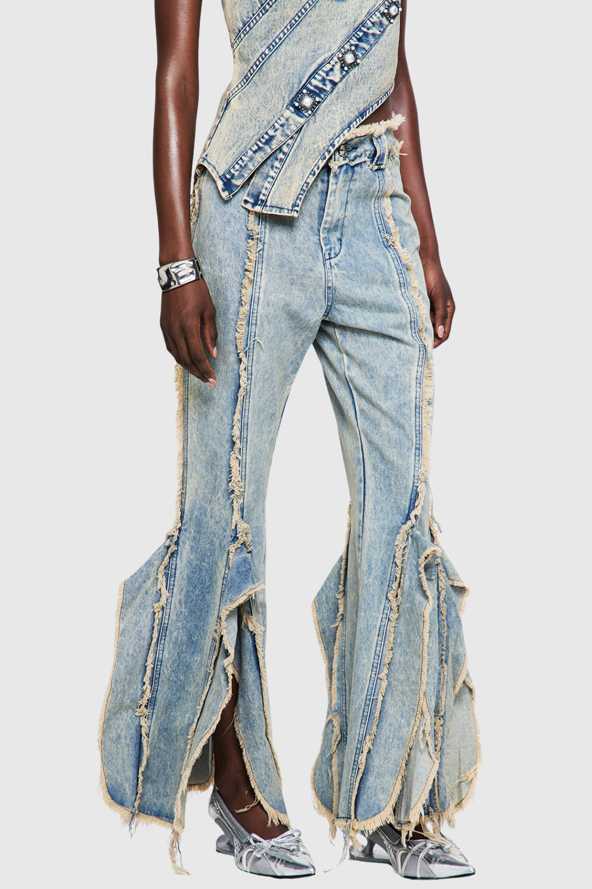 Pilaro Fringe Split Jeans