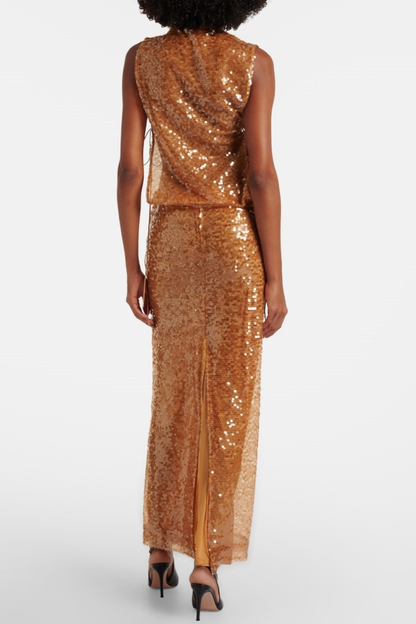 Pipita Sequin Sleeveless Maxi Dress