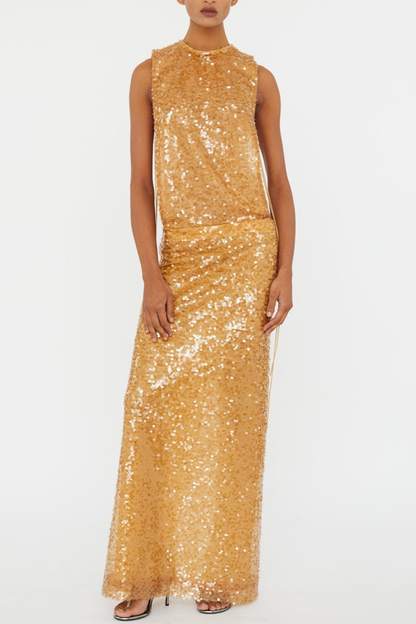 Pipita Sequin Sleeveless Maxi Dress