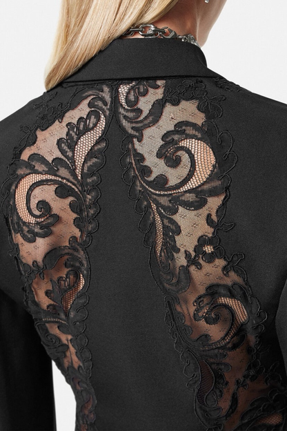 Pisana Lace-embellished Double-breasted Mini Blazer Dress