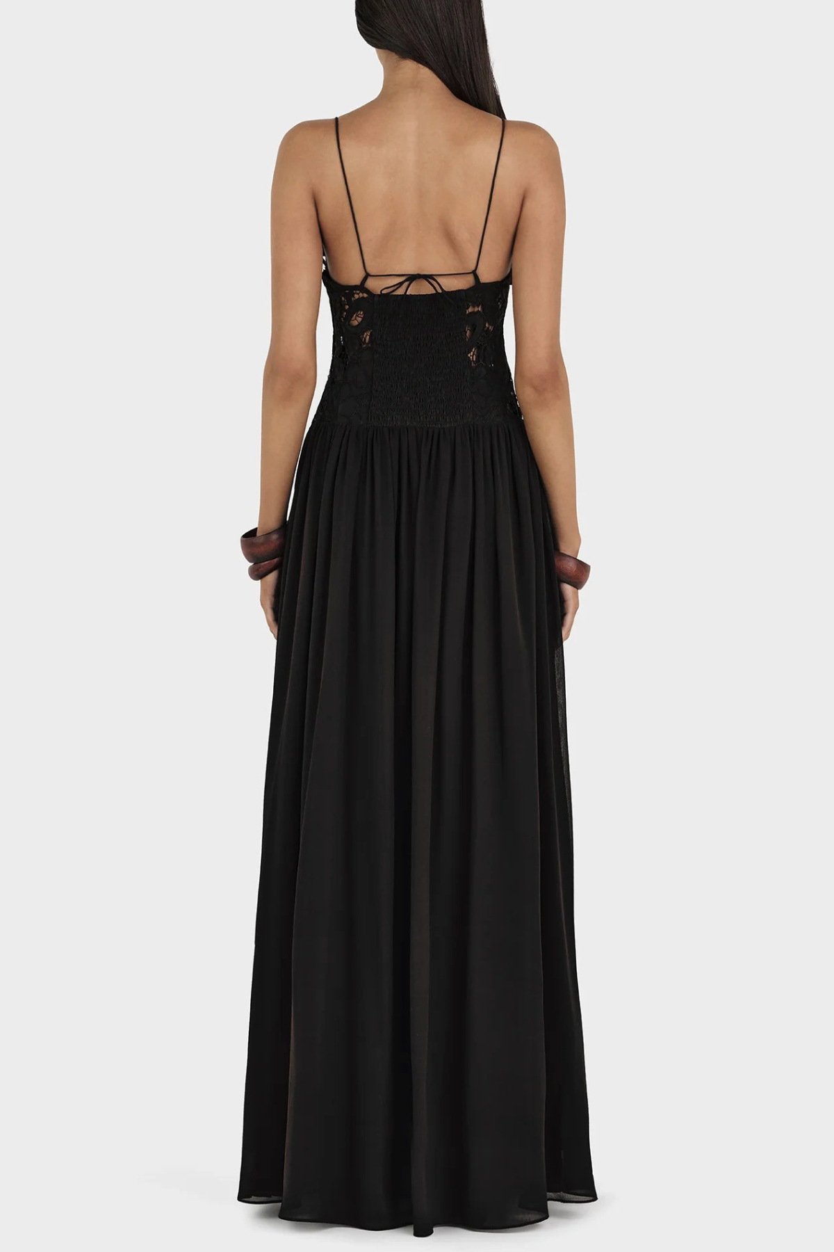 Plumia Floral Lace Maxi Dress - Black