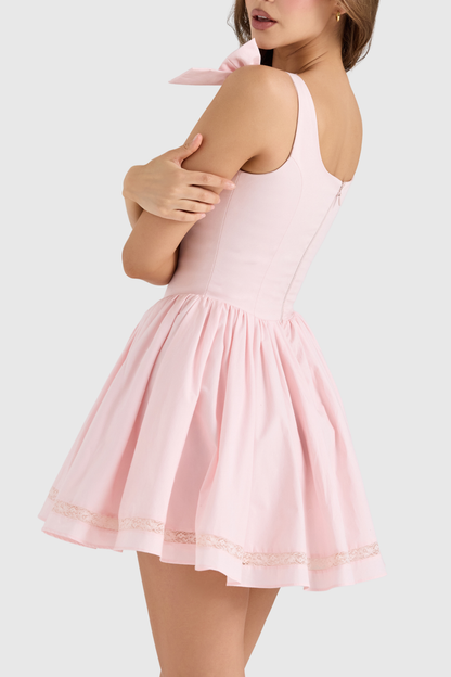 Poone Bow Embellished Mini Dress