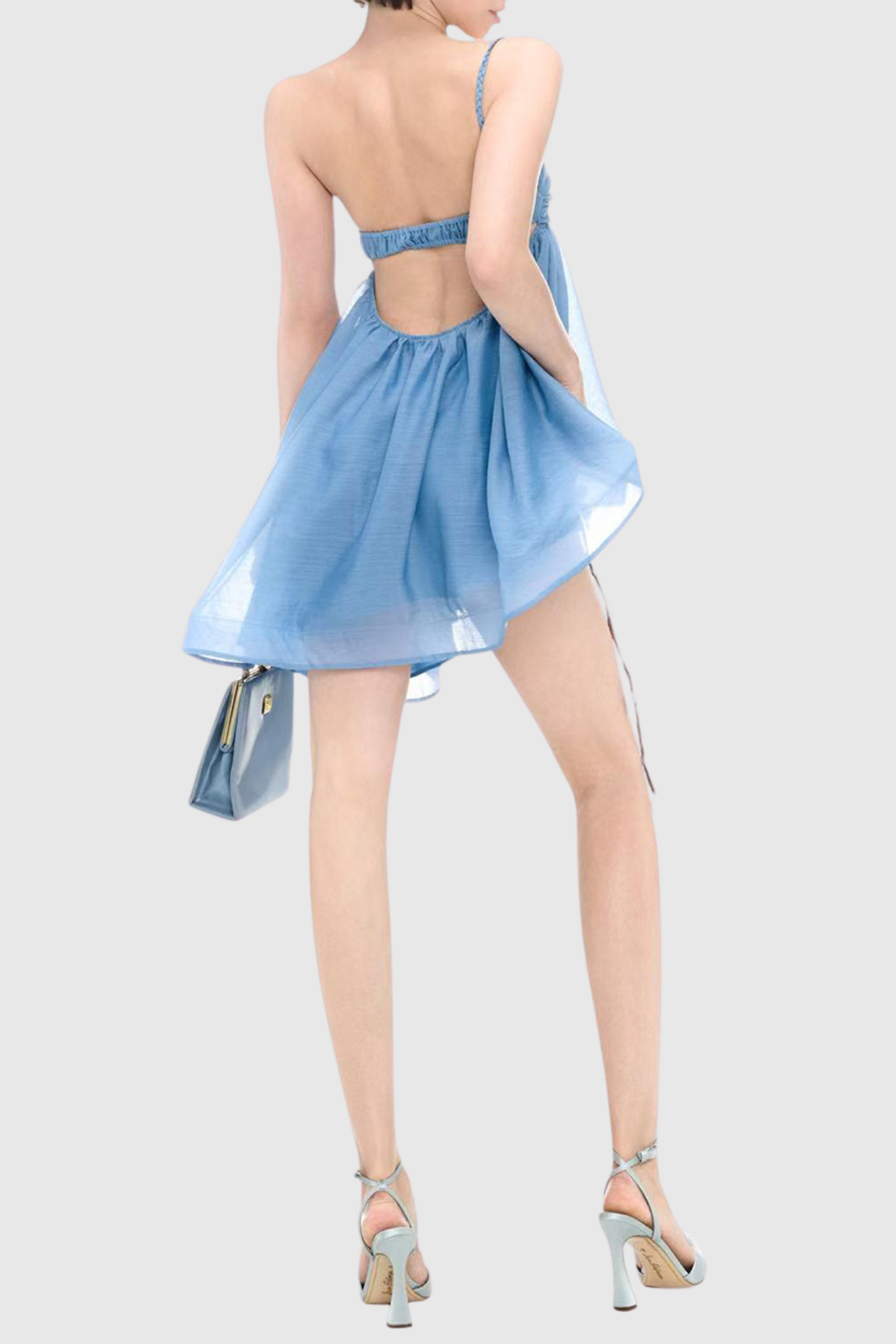 Portera One Shoulder Cutout Mini Dress - Blue