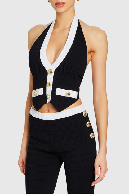 Poseya Bandage Vest & Midi Shorts Set