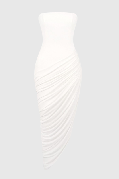 Posie Strapless Ruched Midi Dress