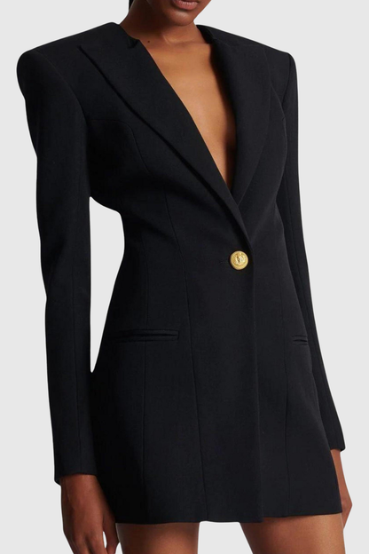 Posia Mini Blazer Dress - Black