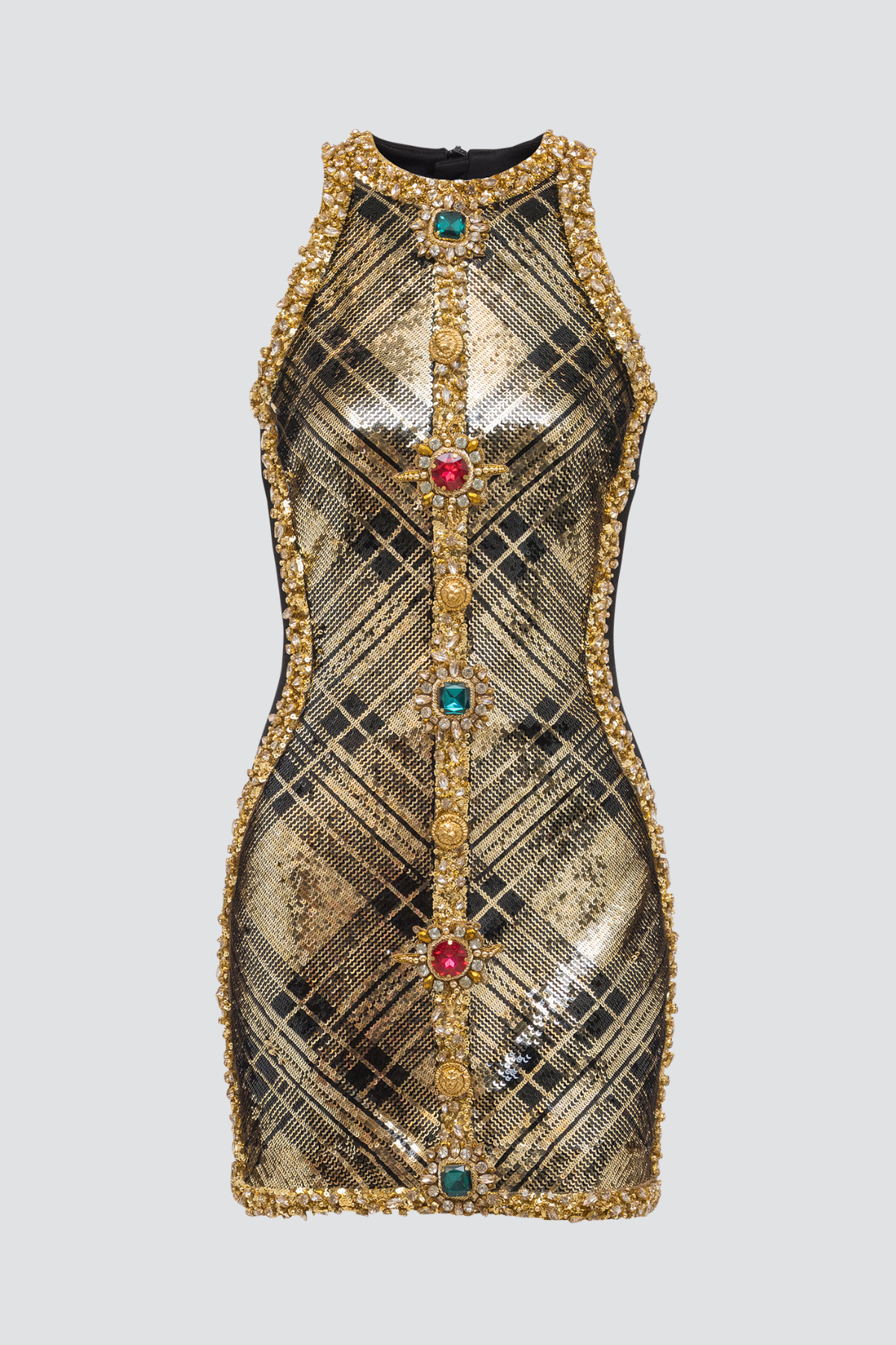 Posya Sleeveless Crystal Embelliahed Mini Dress