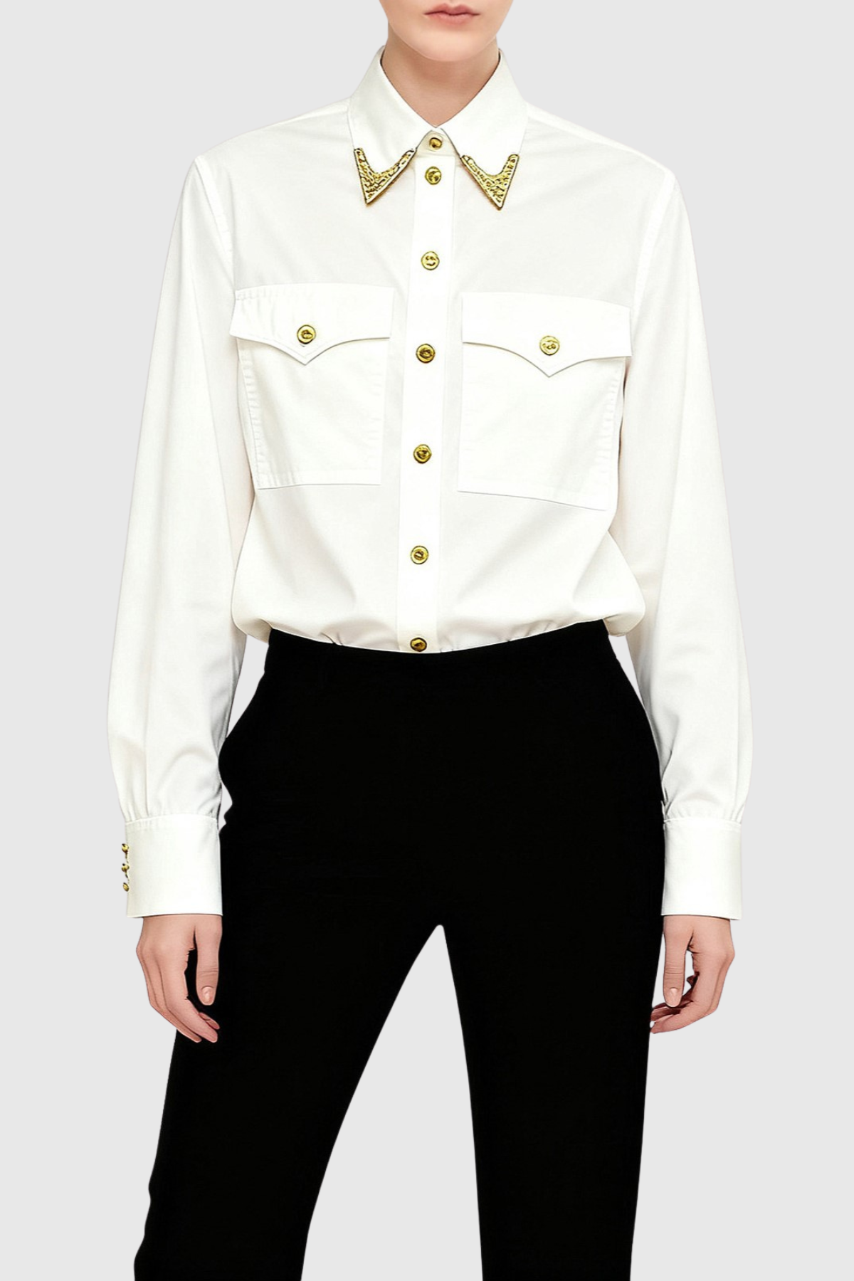 Potya Metal Embellished Shirt - White