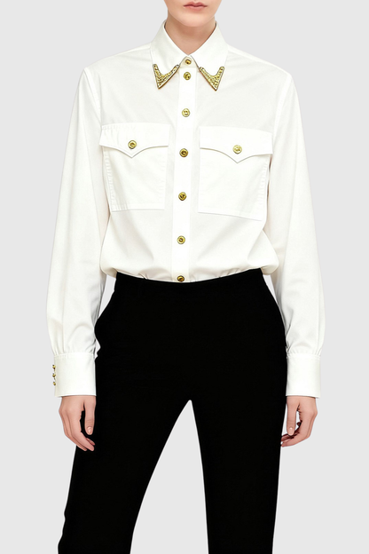 Potya Metal Embellished Shirt - White