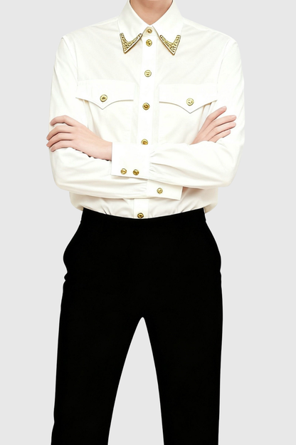 Potya Metal Embellished Shirt - White