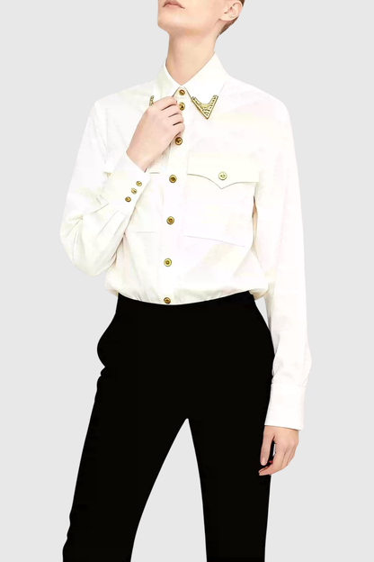 Potya Metal Embellished Shirt - White