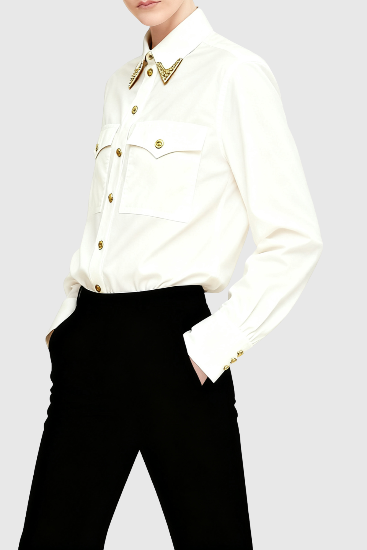 Potya Metal Embellished Shirt - White