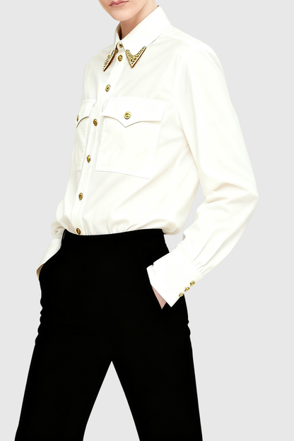 Potya Metal Embellished Shirt - White