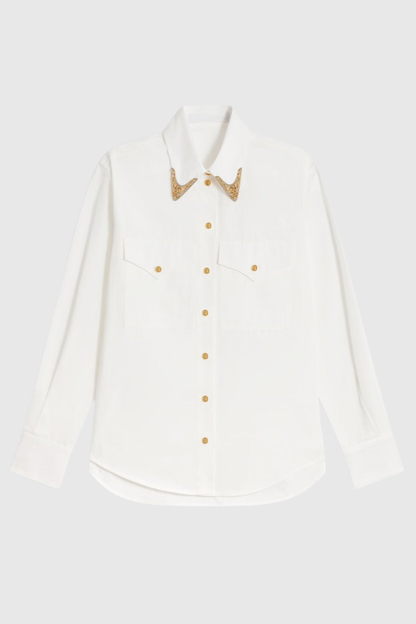 Potya Metal Embellished Shirt - White
