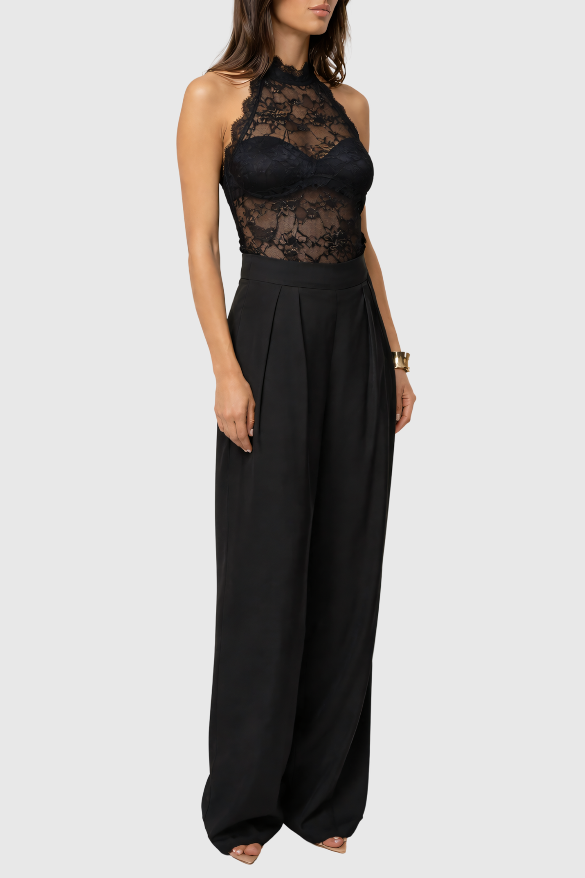 Preslsa Halter Lace Top