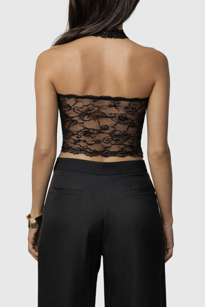 Preslsa Halter Lace Top