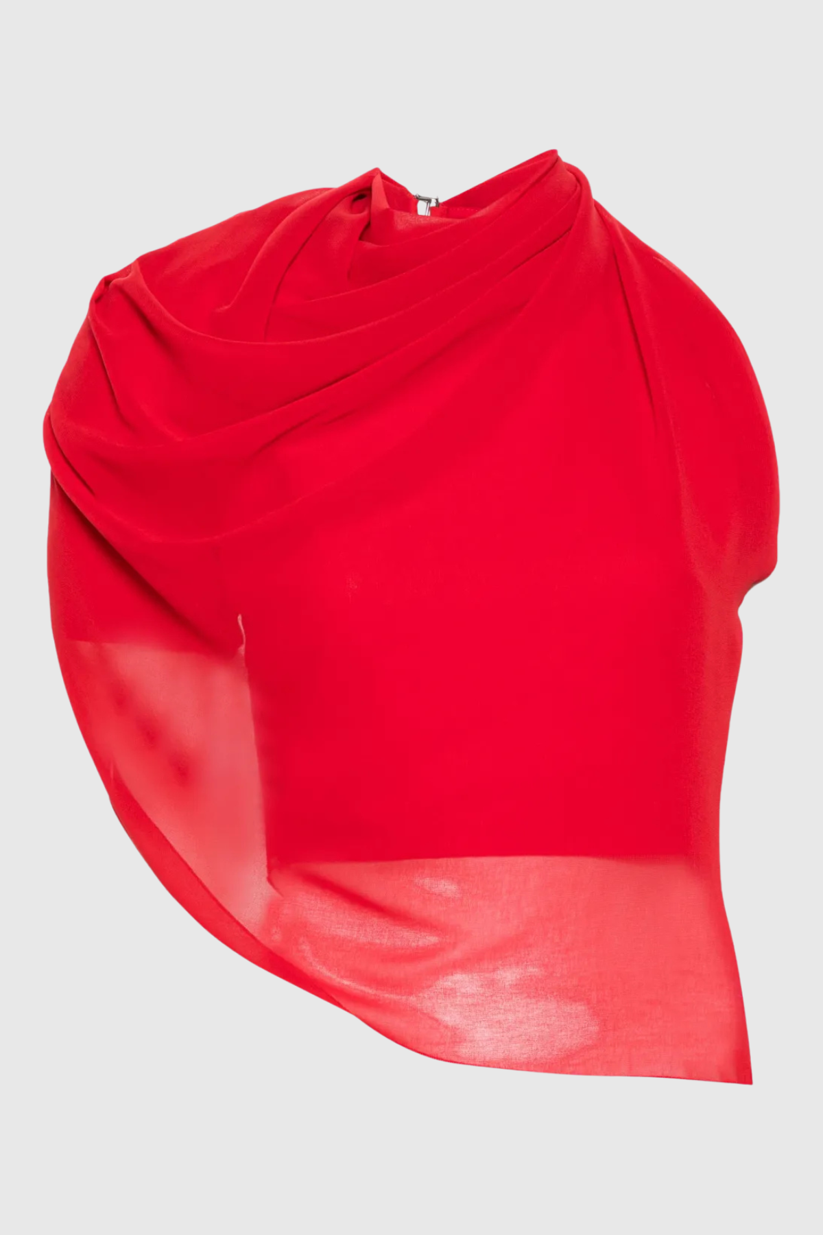 Priscilla Asymmetric Mesh Top - Red