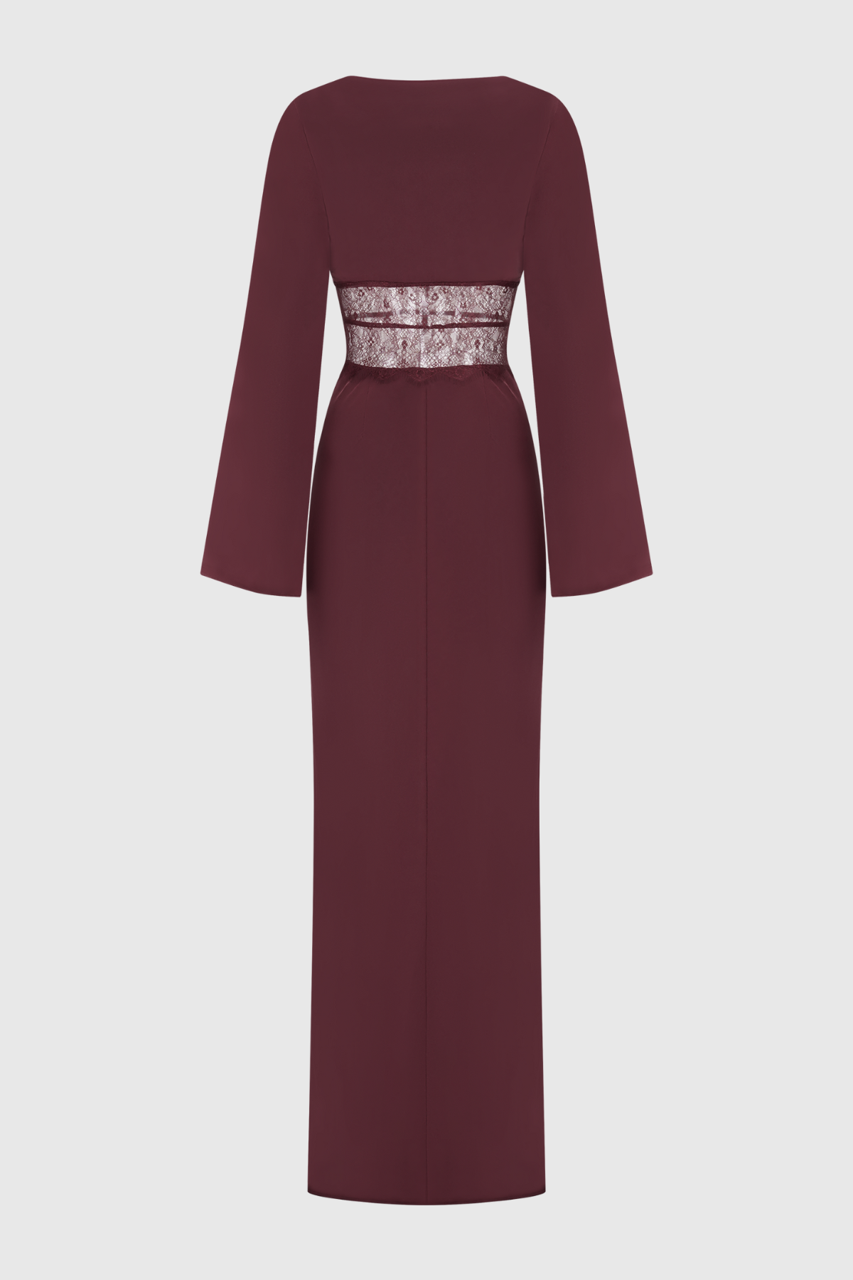 Priyal Lace Satin Maxi Dress - Wine