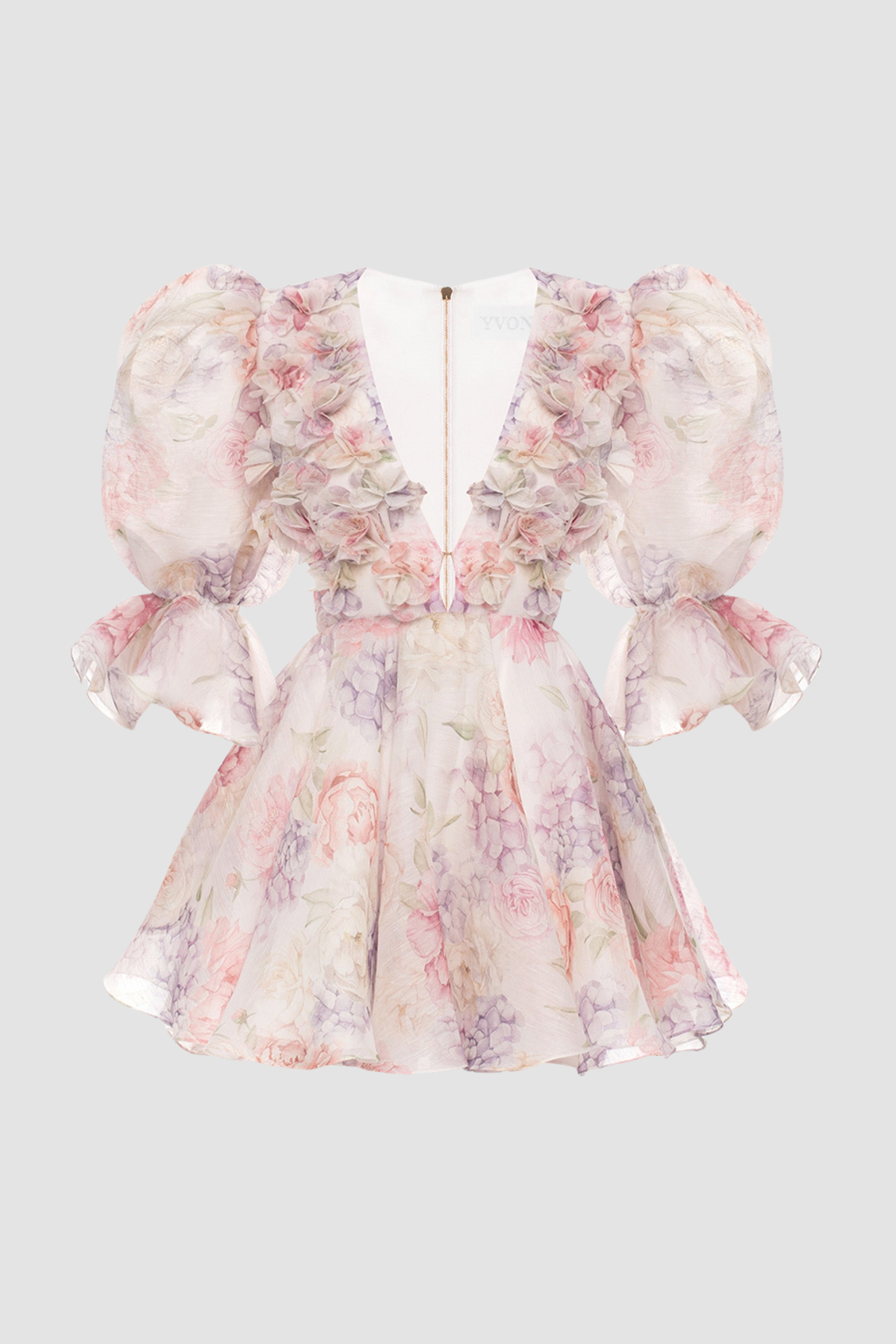 Protea Floral Puff Mini Dress