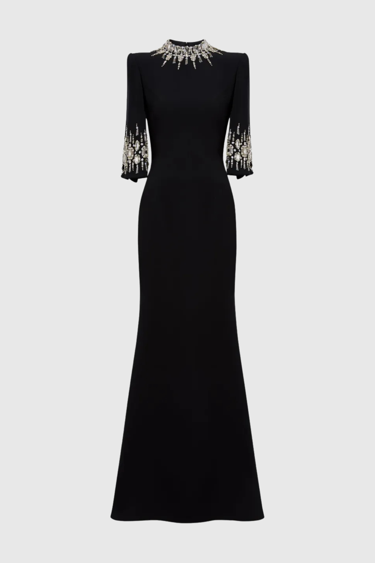 Pulosa Crystal Embellished Maxi Dress - Black