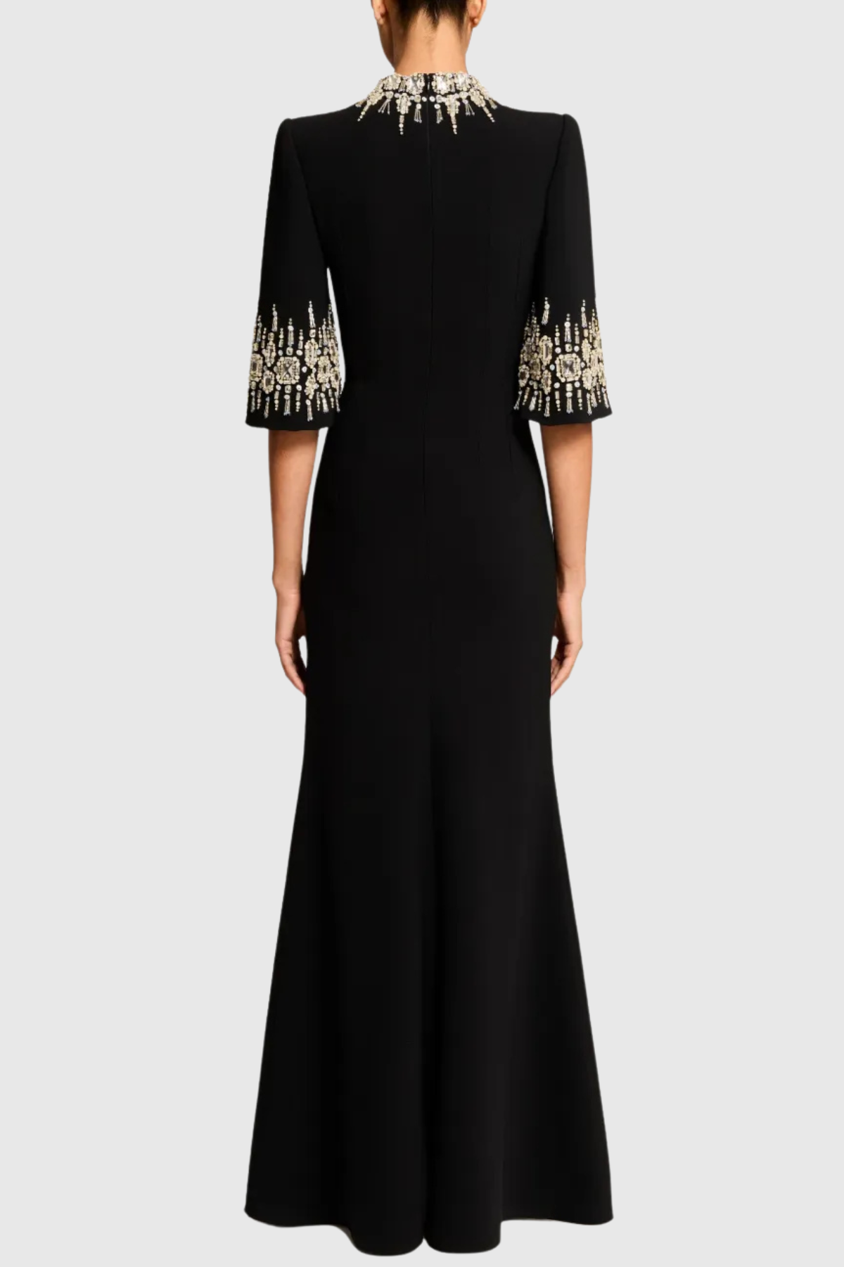 Pulosa Crystal Embellished Maxi Dress - Black