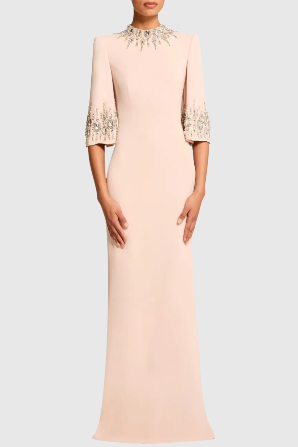 Pulosa Crystal Embellished Maxi Dress - Pink
