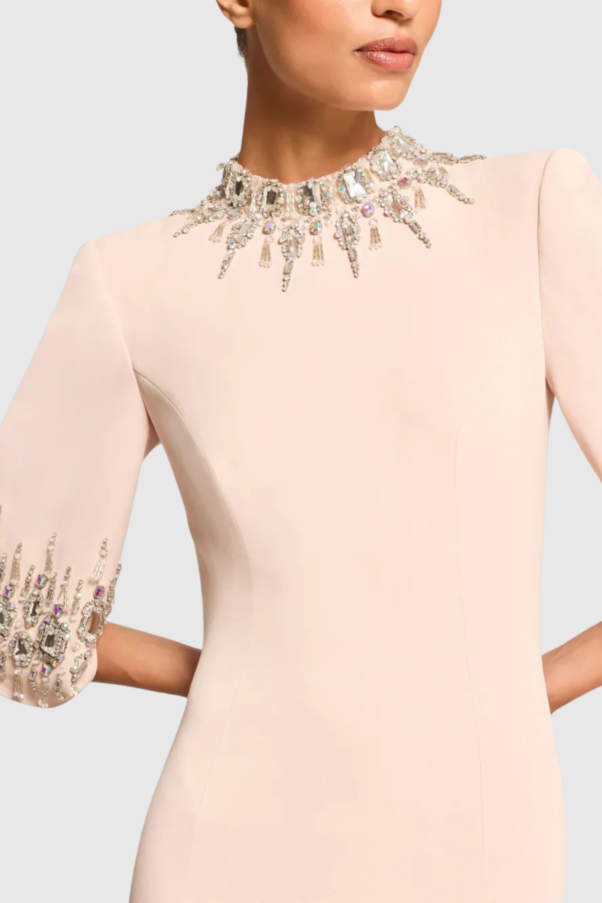 Pulosa Crystal Embellished Maxi Dress - Pink