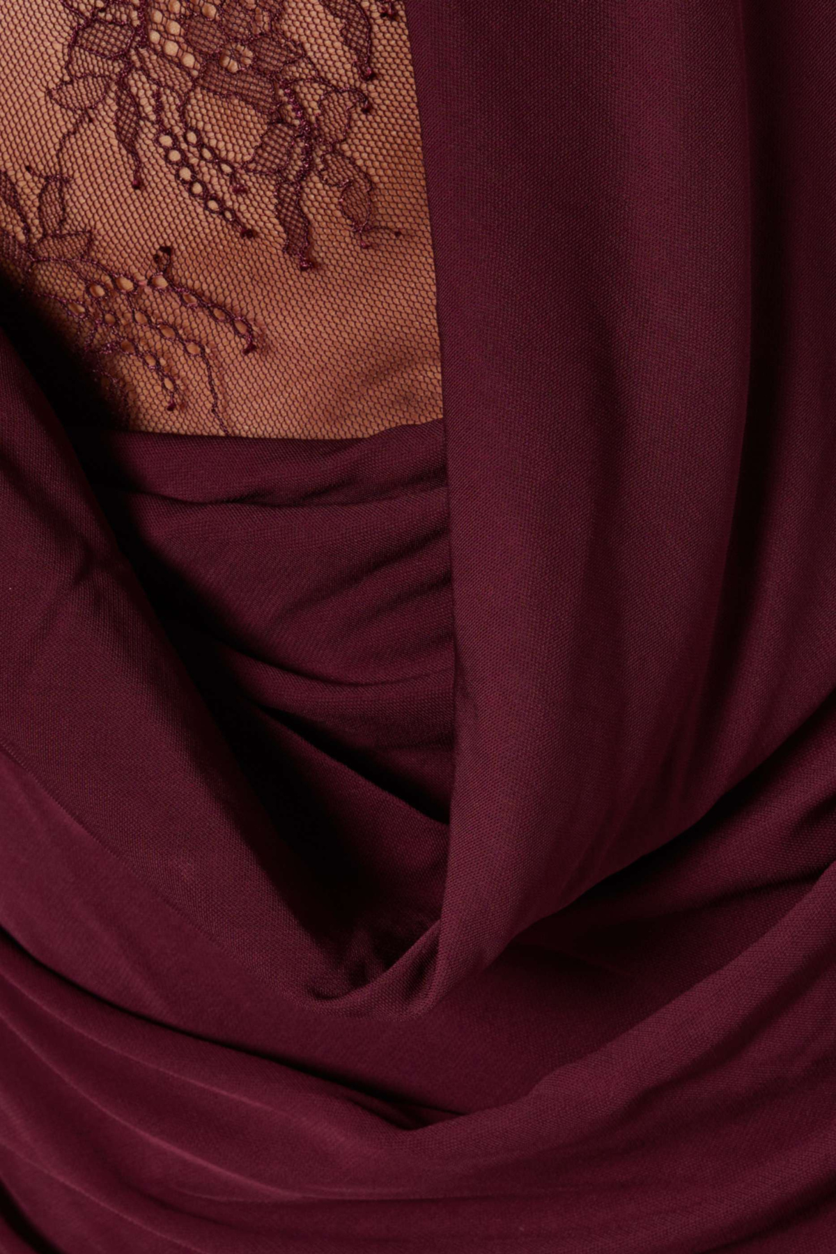 Quera Halter Lace Ruched Maxi Dress - Purple