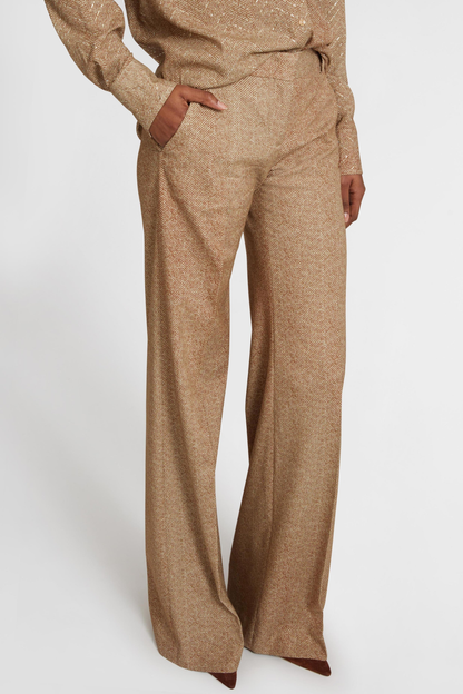 Raba Crystal Embellished Herringbone Shirt - Brown