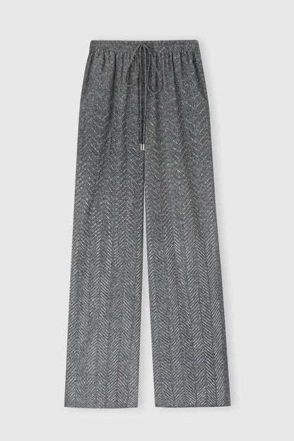 Raba Crystal Embellished Herringbone Shirt - Grey