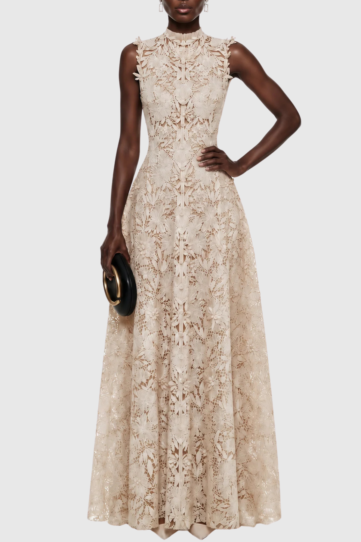 Rafaela Floral Embroidered Sleeveless Maxi Dress