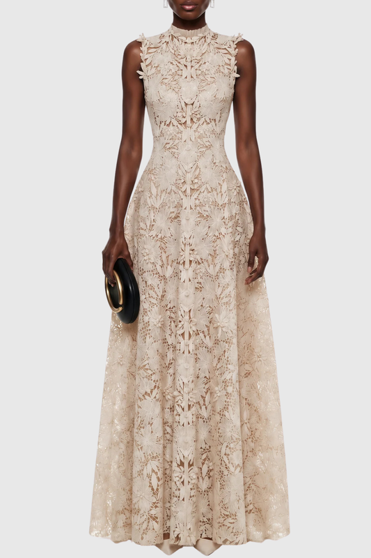 Rafaela Floral Embroidered Sleeveless Maxi Dress