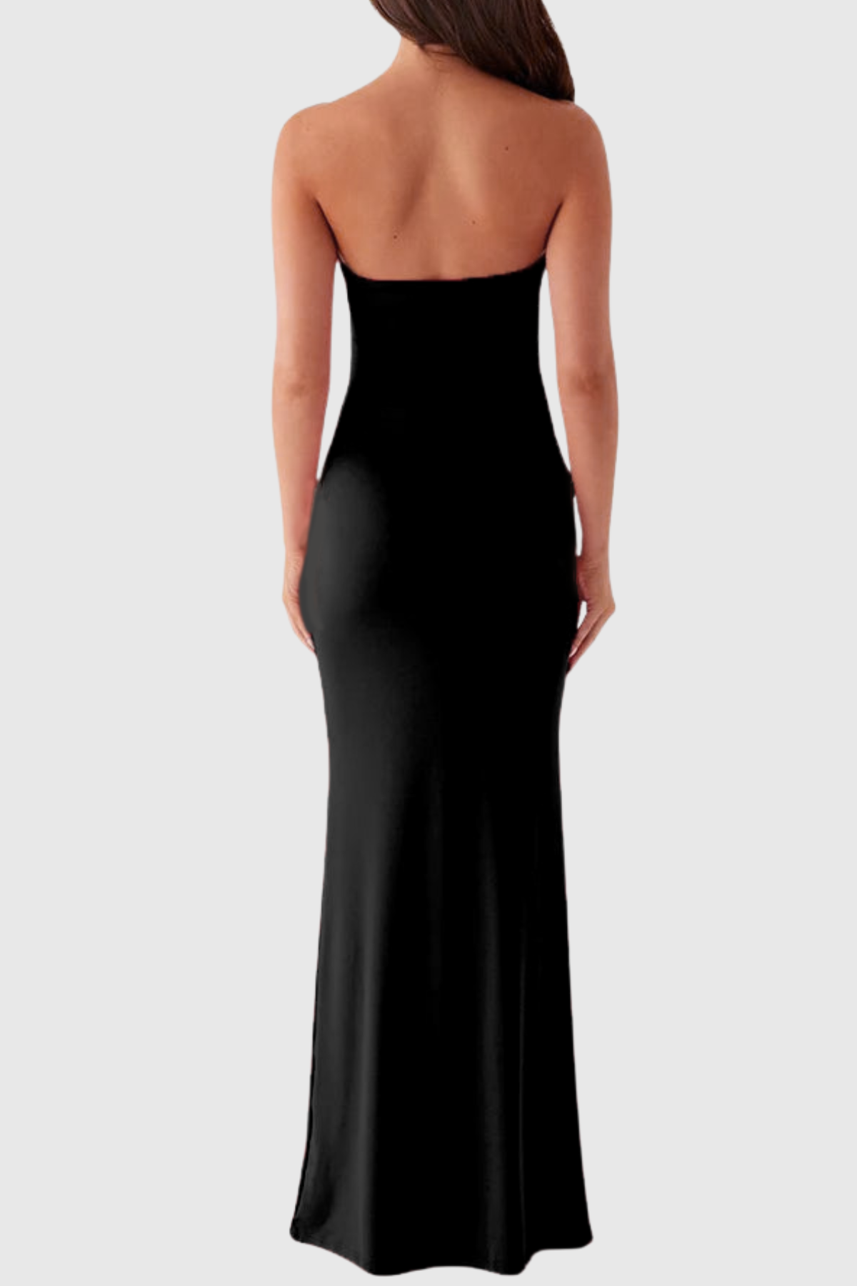 Ragka Strapless Floral Embellished Cutout Maxi Dress - Black