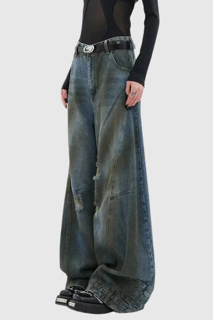 Raissa Deconstruct Torn Wide Jeans