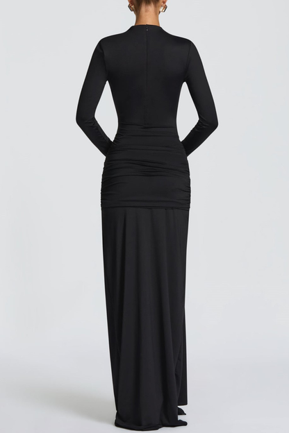Raluca Cutout Draped Maxi Dress - Black