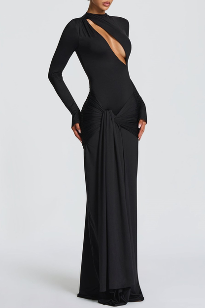 Raluca Cutout Draped Maxi Dress - Black