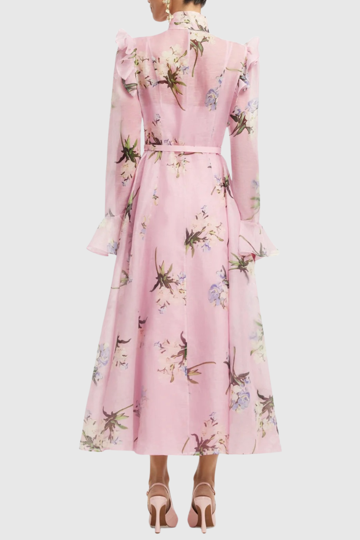 Raphae Floral Ruffle Belted Maxi Dress