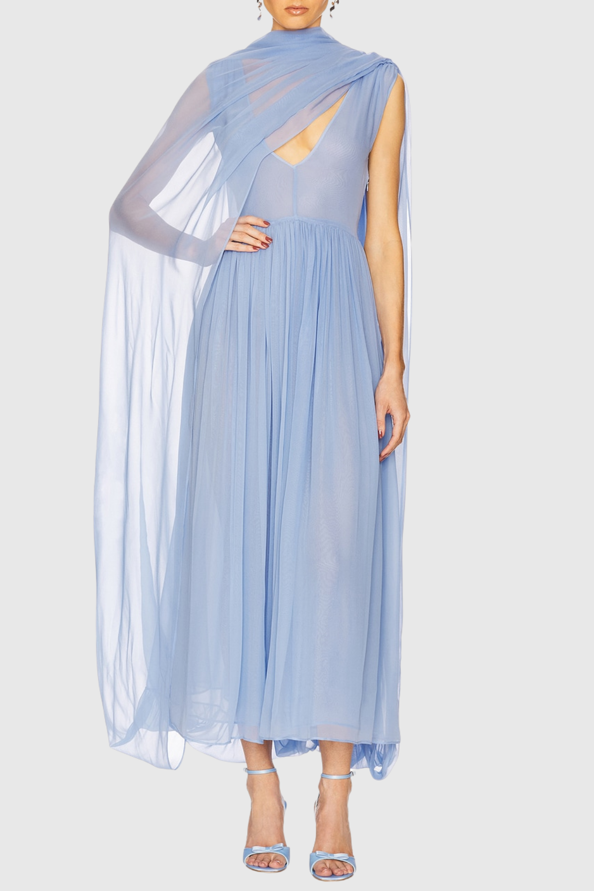 Raquel Mesh Shawl Maxi Dress