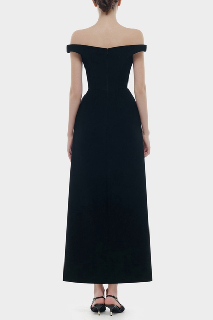 Rasper Off Shoulder Lace Triim Maxi Dress