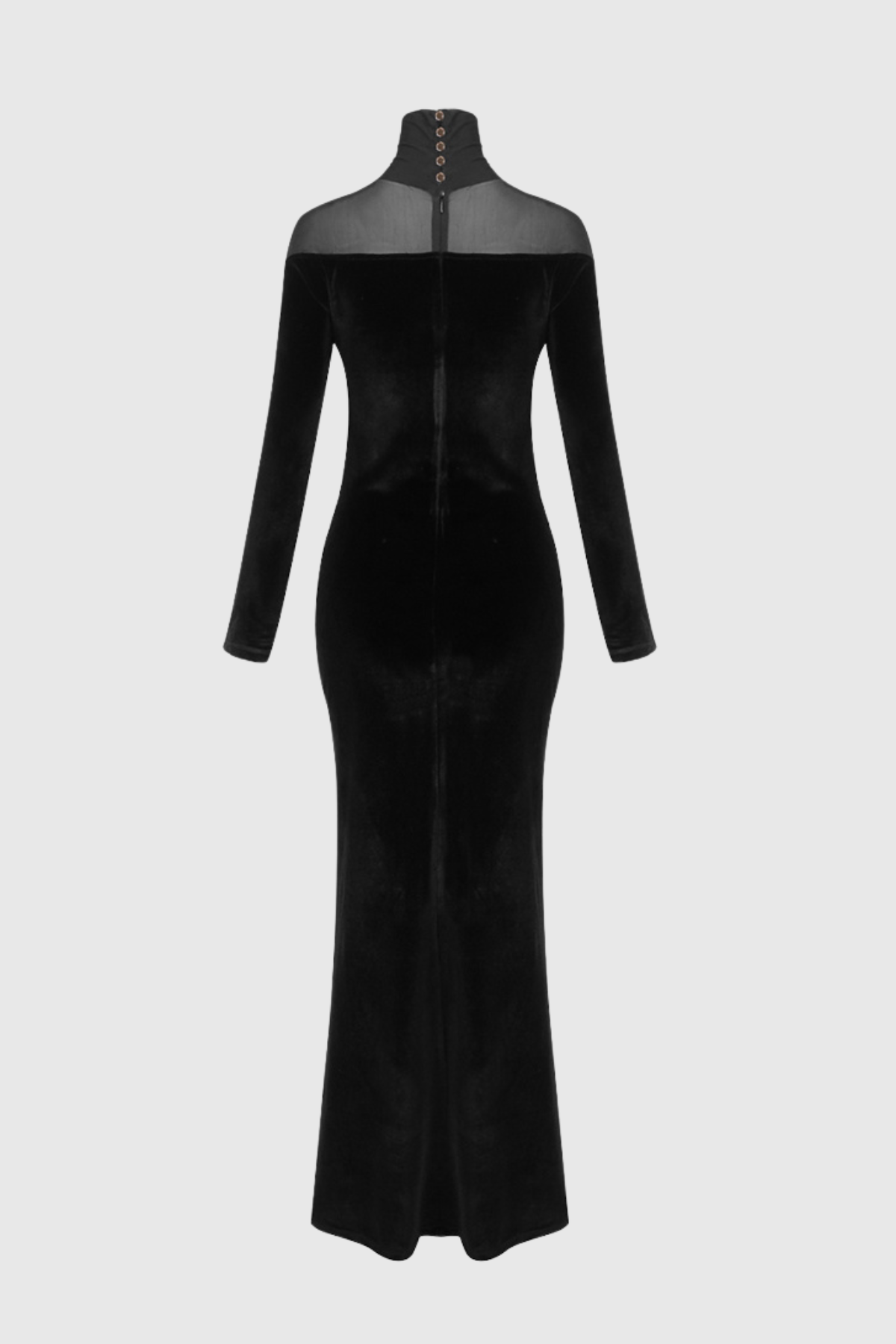 Ravio Velvet Sheer Mesh Maxi Dress